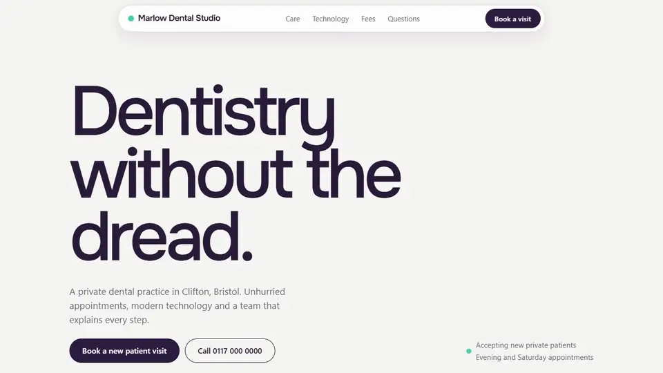 Marlow Dental Studio website preview